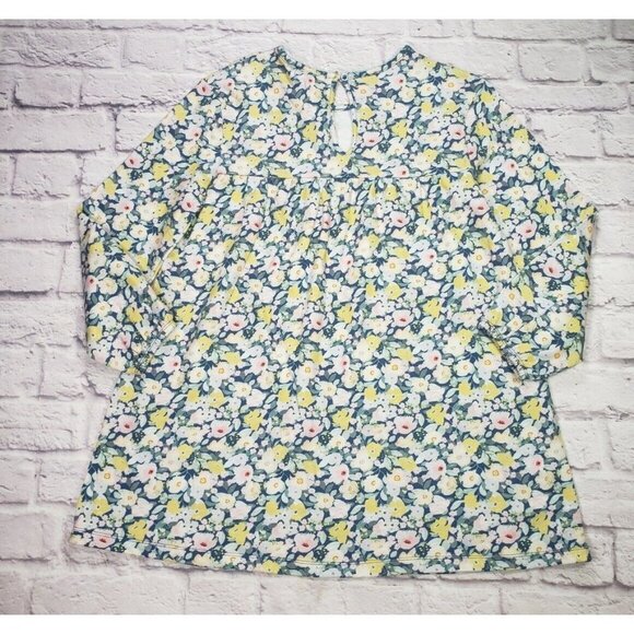 Peek Girls Size 12 Floral Print Button Keyhole Back Long-Sleeve Dress - Picture 3 of 6